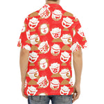 Japanese Lucky Cat Pattern Print Aloha Shirt