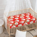 Japanese Lucky Cat Pattern Print Baby Crib Sheet