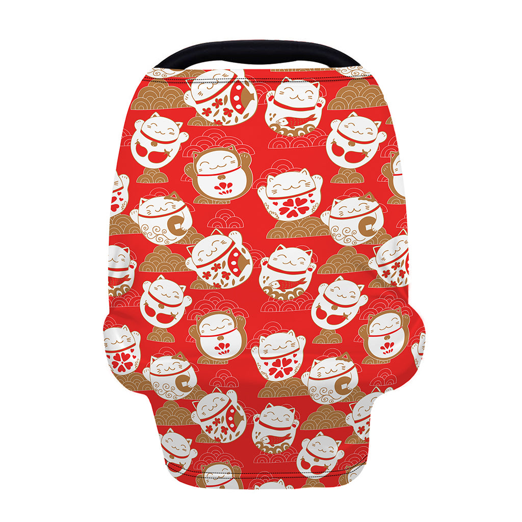 Japanese Lucky Cat Pattern Print Baby Seat Cover