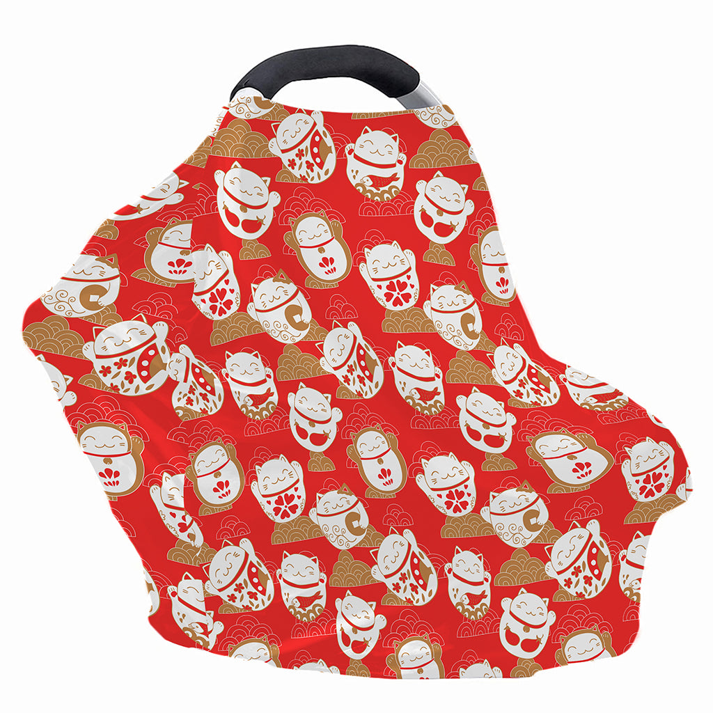 Japanese Lucky Cat Pattern Print Baby Seat Cover