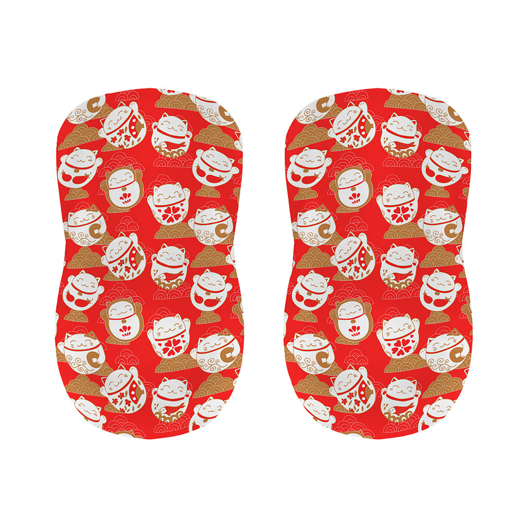 Japanese Lucky Cat Pattern Print Bar Stool Covers