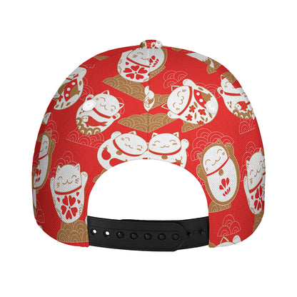 Japanese Lucky Cat Pattern Print Baseball Cap