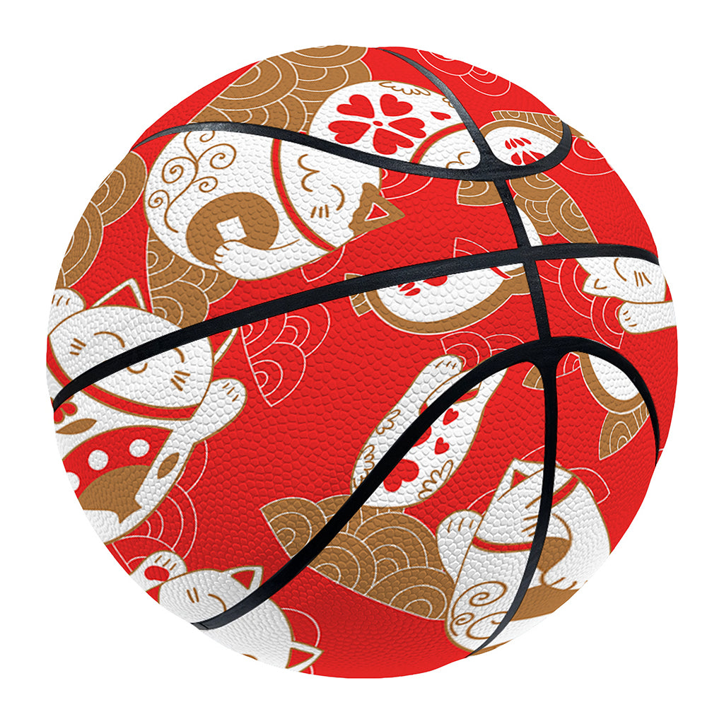 Japanese Lucky Cat Pattern Print Basketball