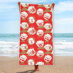 Japanese Lucky Cat Pattern Print Beach Towel