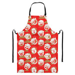 Japanese Lucky Cat Pattern Print Bib Apron With Pocket