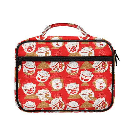 Japanese Lucky Cat Pattern Print Briefcase Bible Bag