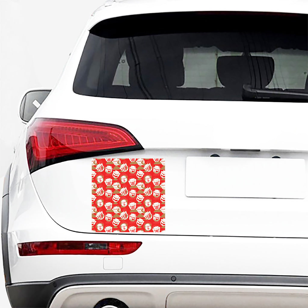 Japanese Lucky Cat Pattern Print Car Sticker