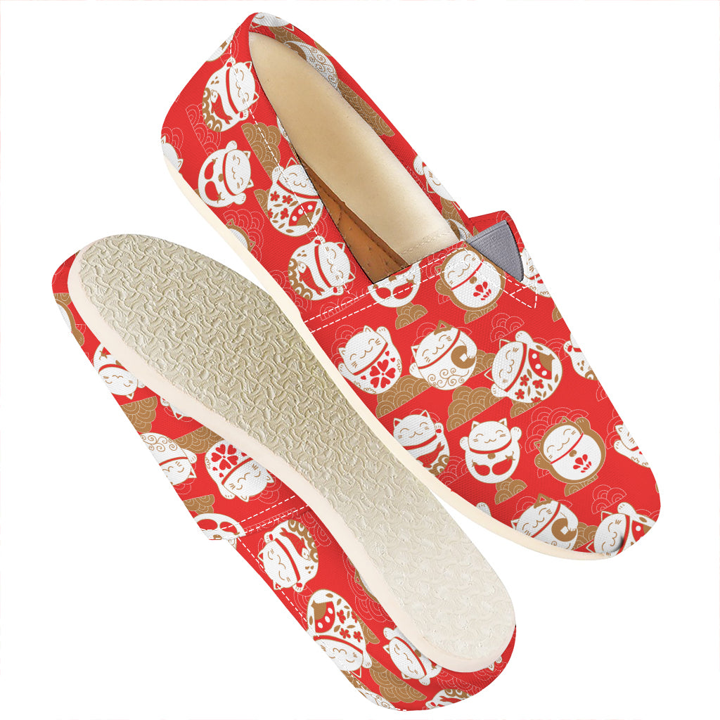 Japanese Lucky Cat Pattern Print Casual Shoes