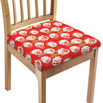 Japanese Lucky Cat Pattern Print Chair Cushion Cover