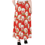 Japanese Lucky Cat Pattern Print Chiffon Maxi Skirt