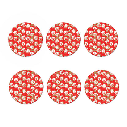 Japanese Lucky Cat Pattern Print Coaster Set