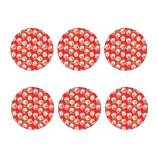 Japanese Lucky Cat Pattern Print Coaster Set