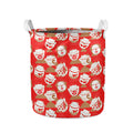 Japanese Lucky Cat Pattern Print Collapsible Laundry Basket