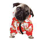 Japanese Lucky Cat Pattern Print Dog Zip Up Hoodie