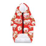 Japanese Lucky Cat Pattern Print Dog Zip Up Hoodie