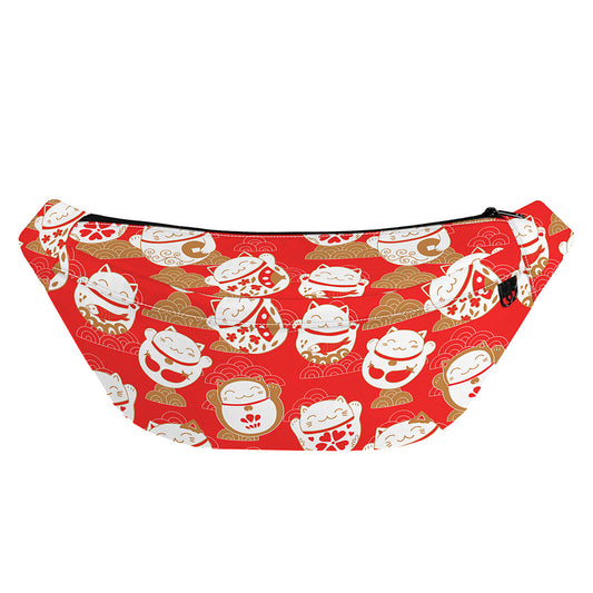 Japanese Lucky Cat Pattern Print Fanny Pack