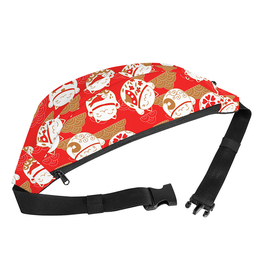 Japanese Lucky Cat Pattern Print Fanny Pack