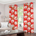 Japanese Lucky Cat Pattern Print Grommet Curtains