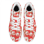Japanese Lucky Cat Pattern Print High Top Leather Sneakers