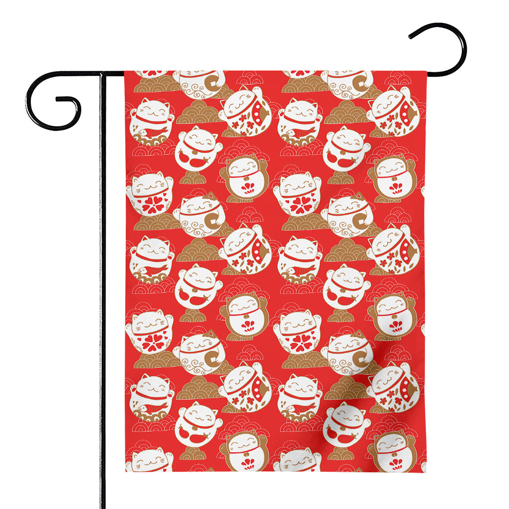 Japanese Lucky Cat Pattern Print House Flag