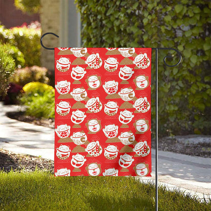 Japanese Lucky Cat Pattern Print House Flag