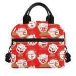 Japanese Lucky Cat Pattern Print Insulated Lunch Bag