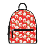 Japanese Lucky Cat Pattern Print Leather Backpack