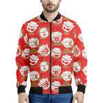 Japanese Lucky Cat Pattern Print Men's Bomber Jacket
