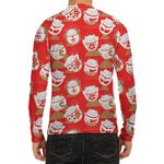 Japanese Lucky Cat Pattern Print Men's Long Sleeve Rash Guard