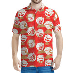 Japanese Lucky Cat Pattern Print Men's Polo Shirt
