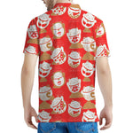 Japanese Lucky Cat Pattern Print Men's Polo Shirt