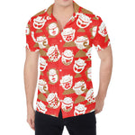 Japanese Lucky Cat Pattern Print Men's Shirt