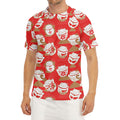 Japanese Lucky Cat Pattern Print Men's Short Sleeve Rash Guard