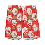 Japanese Lucky Cat Pattern Print Men's Sports Shorts