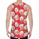 Japanese Lucky Cat Pattern Print Men's Velvet Tank Top