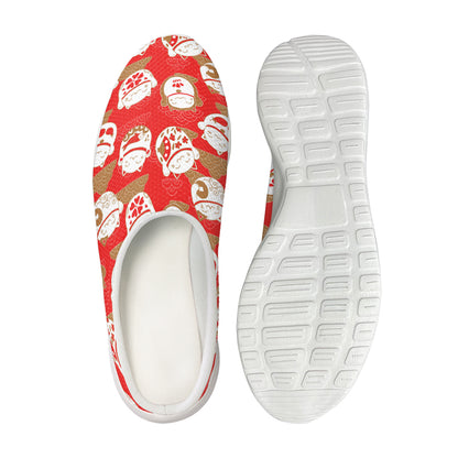 Japanese Lucky Cat Pattern Print Mesh Casual Shoes