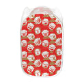 Japanese Lucky Cat Pattern Print Mesh Laundry Hamper