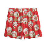Japanese Lucky Cat Pattern Print Mesh Shorts