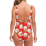 Japanese Lucky Cat Pattern Print One Piece Swimsuit