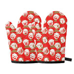Japanese Lucky Cat Pattern Print Oven Mitts