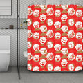 Japanese Lucky Cat Pattern Print Polyester Shower Curtain
