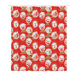 Japanese Lucky Cat Pattern Print Polyester Shower Curtain