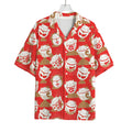 Japanese Lucky Cat Pattern Print Rayon Hawaiian Shirt