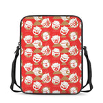 Japanese Lucky Cat Pattern Print Rectangular Crossbody Bag