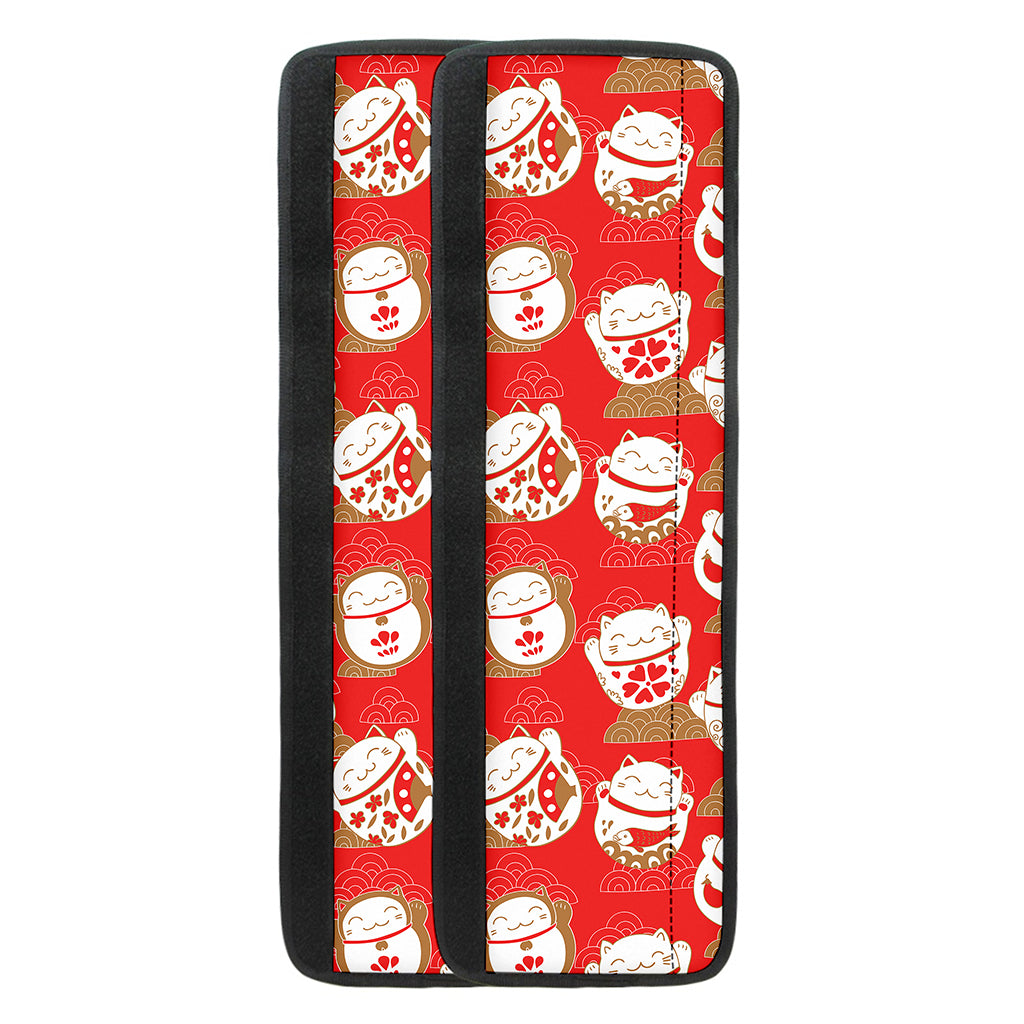 Japanese Lucky Cat Pattern Print Refrigerator Handle Covers
