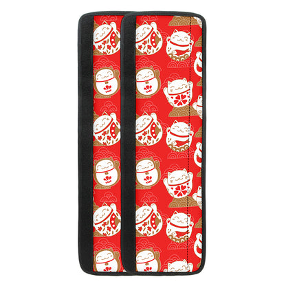 Japanese Lucky Cat Pattern Print Refrigerator Handle Covers