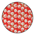 Japanese Lucky Cat Pattern Print Round Floor Mat