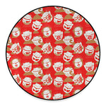 Japanese Lucky Cat Pattern Print Round Floor Mat