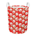 Japanese Lucky Cat Pattern Print Round Laundry Basket