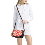 Japanese Lucky Cat Pattern Print Saddle Bag
